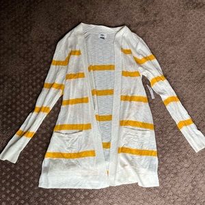 Yellow striped sweater cardigan NWT